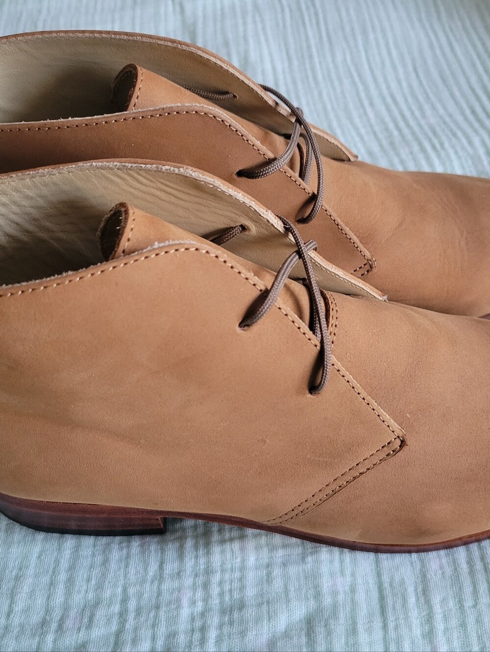 Nisolo Isa Suede Leather Lace Up Chukka Booties, Sand Suede - Size 8.5 - Picture 8 of 16